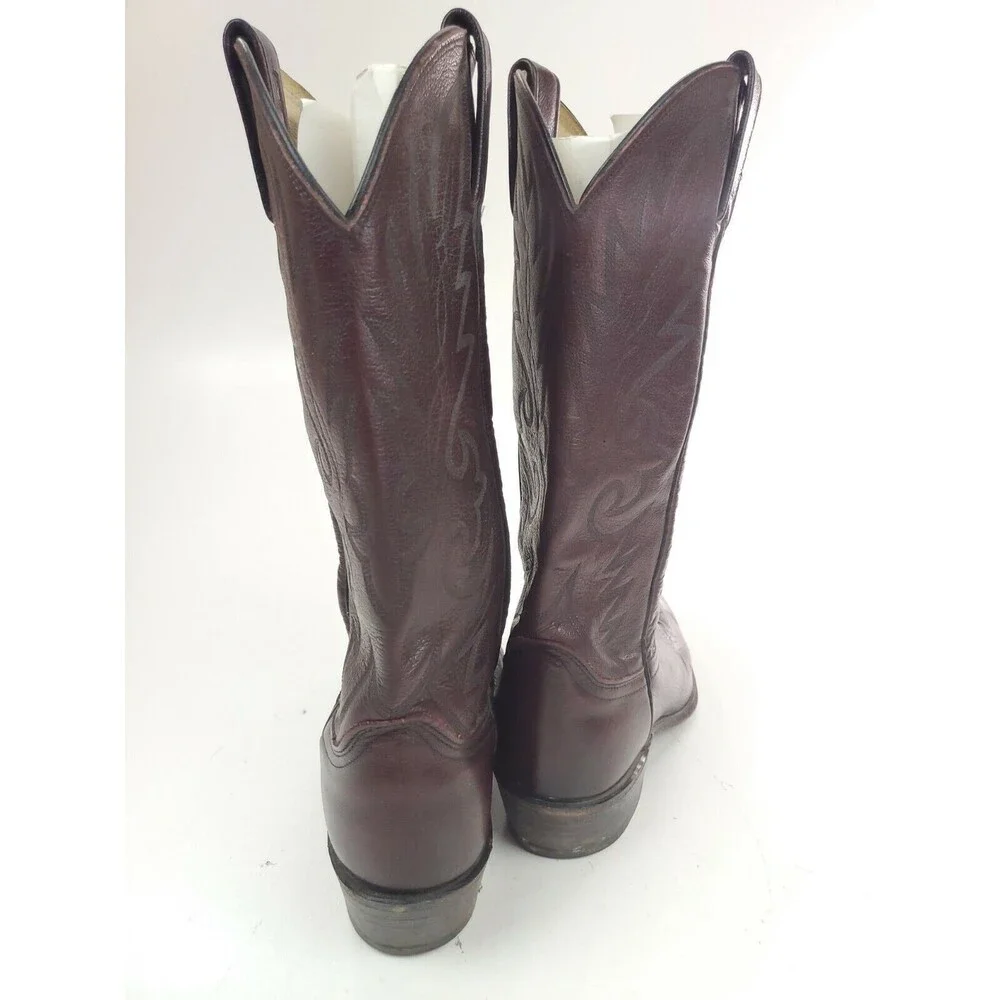 Dan Post Burgundy Black Cherry Leather Cowboy Western Boots 16773 Size 8.5 D